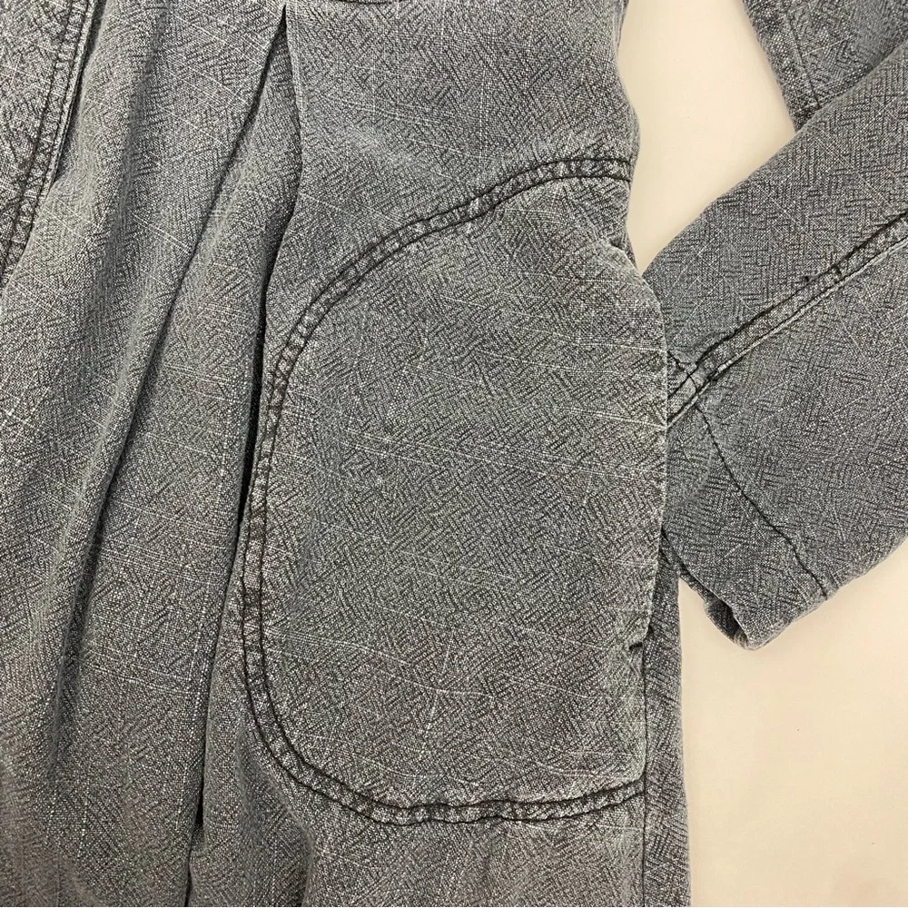 Free People Rainz Linen Blend Longline Maxi Duster Jacket Atlantic Washed Blue - Picture 8 of 12